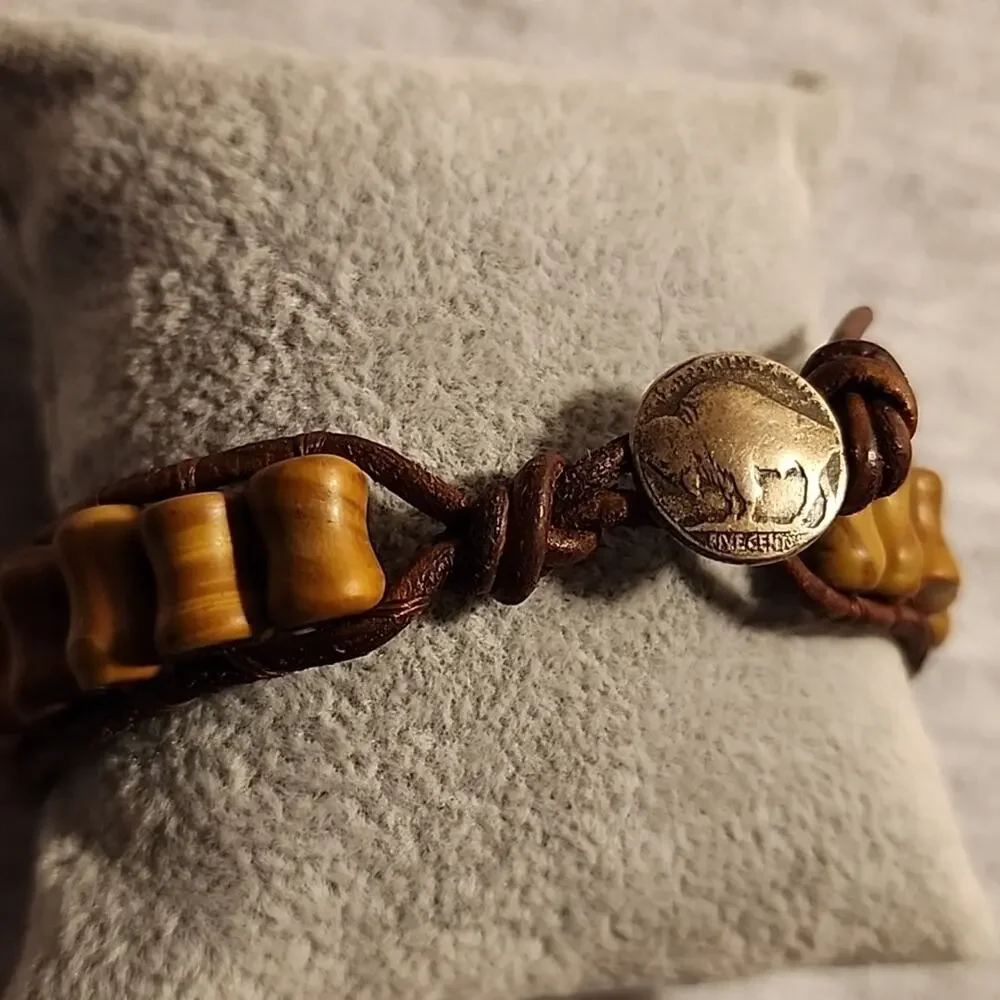 Men's Bracelet with Buffalo Button